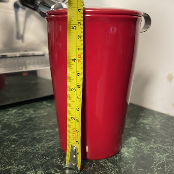 Tea Forte Red Ceramic Coffee Mug with Lid - Picture 8 of 9